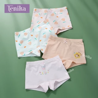 TENIKA กางเกงในเด็กผู้หญิง พิมพ์ลายการ์ตูนกางเกงชั้นใน ผ้าฝ้าย ลายการ์ตูน Baby Panties Girl กางเกงบ็อกเซอร์