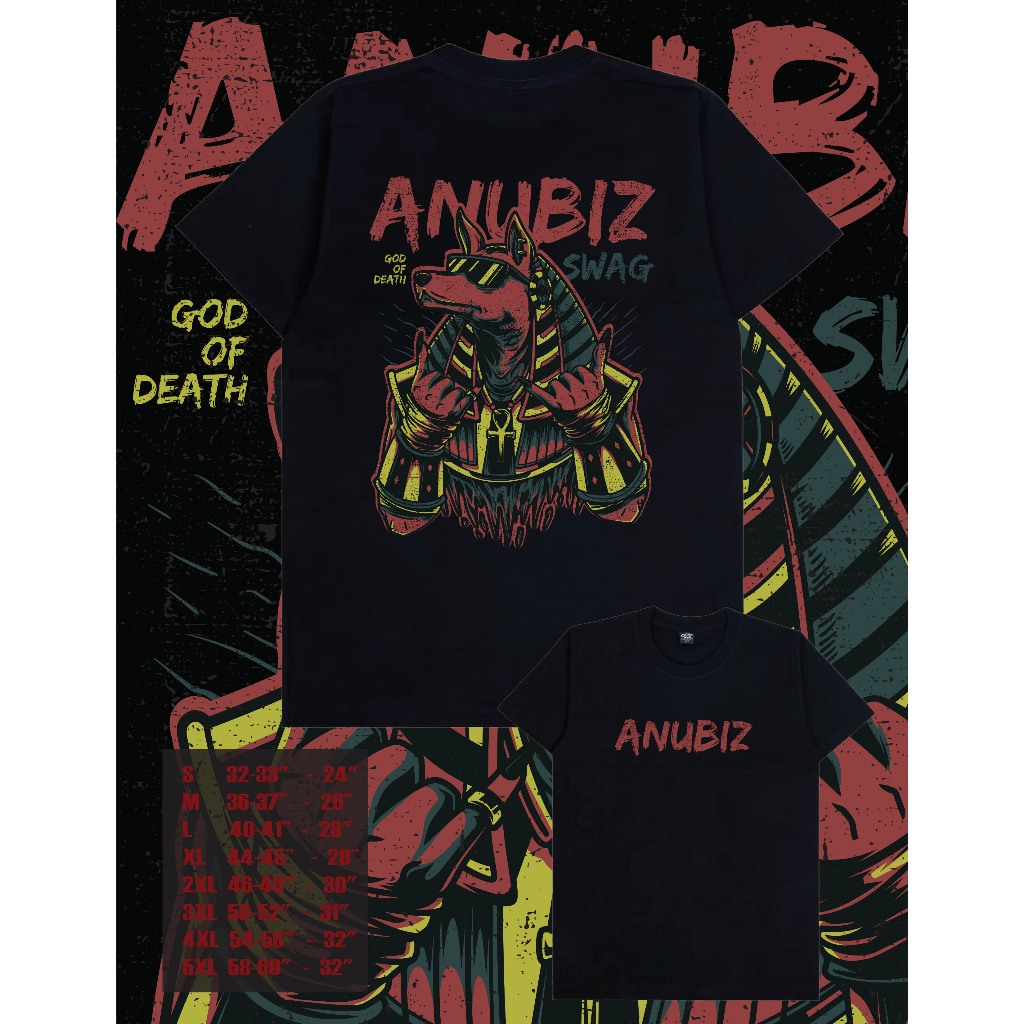 MEMORY ลาย ANUBIZ เสื้อยืดแขนสั้น คอกลม  สีดำ เสื้อยืดผู้ชาย เสื้อยืดคอตตอน เสื้อยืดผู้หญิง