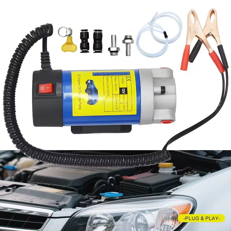 ปั๊มดูดน้ำมัน 12V/24V สำหรับรถยนต์ มอเตอร์ไซค์ รถกระบะ ปั๊มถ่ายน้ำมันดีเซล 1-6L/min ใช้งานง่าย พกพาสะดวก