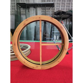 ช่องแสงวงกลม อลูมิเนียมลายไม้