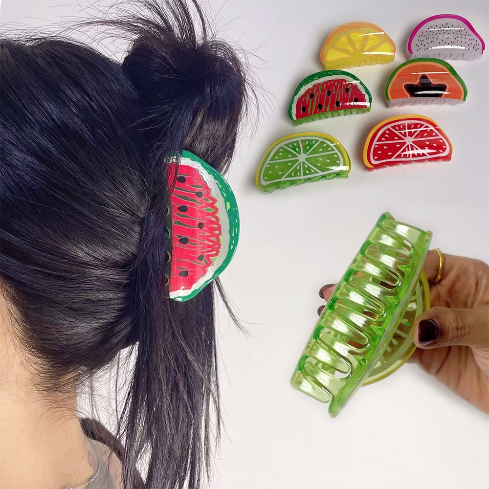 กิ๊บหนีบผมผู้หญิง กิ๊บแฟชั่น รูปผลไม้ ส้ม แตงโม สีสันสวยงาม แข็งแรง กิ๊บหนีบผมน่ารัก พร้อมส่งที่ไทย