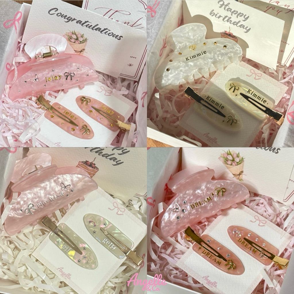 (ใช้เวลาจัดทำ1-2วัน) กิ๊บติดชื่อ Box set ของขวัญ 🎁🧸 กิ๊บหนีบผมติดชื่อ 💫💖 พิเศษเดือนก.พ. การ์ดวาเลนไทน์/Valentine’s card - รูปที่ 2