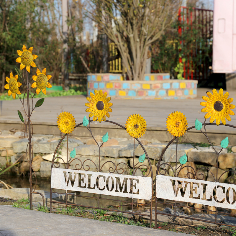 WELCOME รั้วดอกทานตะวันเรียบง่ายทันสมัย ​​โครงปีนกุหลาบ สวนกลางแจ้ง ลานบ้าน ชั้นวางดอกไม้