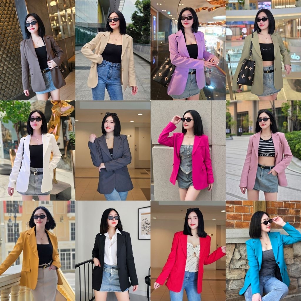 เสื้อสูทเบลเซอร์ รุ่นควีน ผ่าหลัง (OneAmorEstable) ผ้าหนา อยู่ทรง เข้ารูปเบาๆ