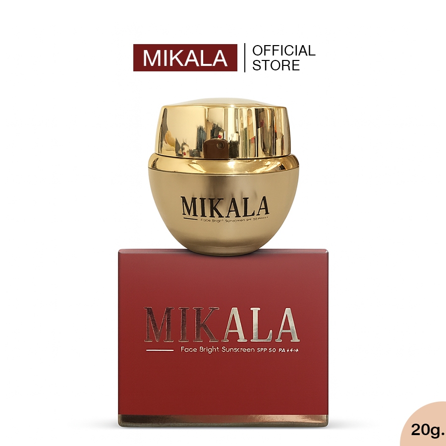 Mikala Facebright Sunscreen มิคาล่าครีมกันแดดหน้าเนียน spf50pa++ เนื้อมูส บางเบา เกลี่ยง่าย 20 กรัม