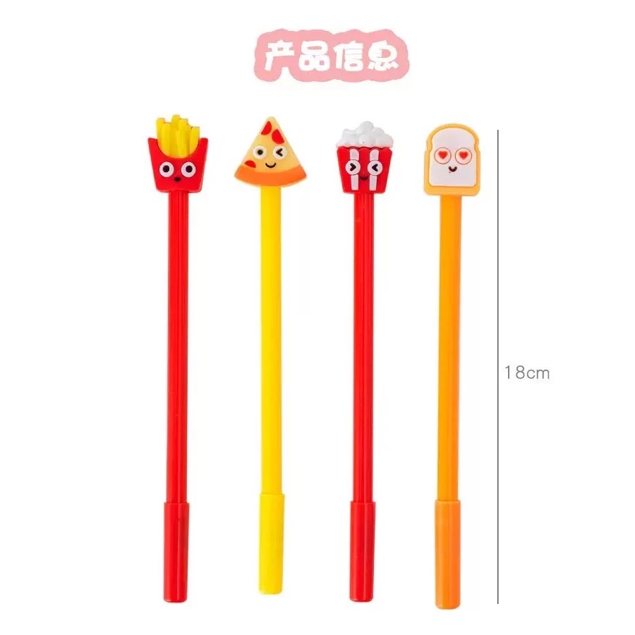 chuanchuan ปากกาเจล 0.5mm หัวการ์ตูนฟาสต์ฟู้ด หมึกดำ thumbnail 7