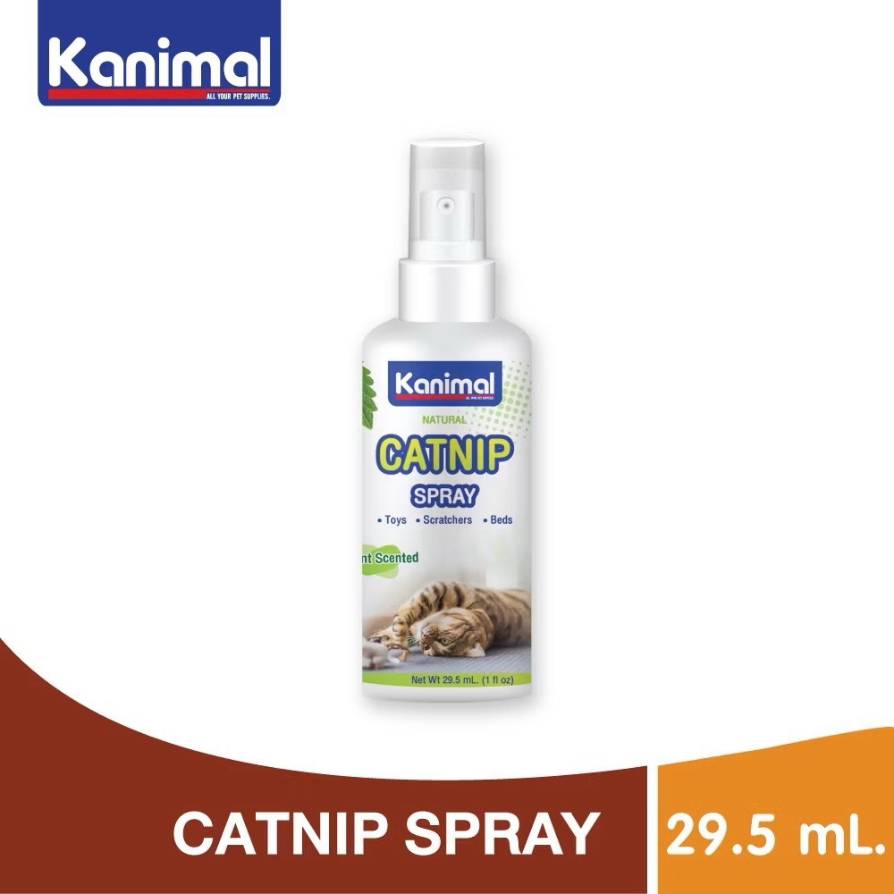 Kanimal Catnip Spray ของเล่นแมว ขนมแมว สเปรย์แคทนิป (กัญชาแมว) ใช้ฉีดบนของเล่น ที่ลับเล็บ ที่นอน 29.5ml