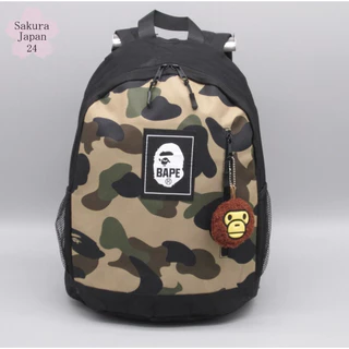 ⚡️🦊[PRE] 🇯🇵 BAPE KIDS by A Bathing Ape Camo Backpack with MILO Charm กระเป๋าเป้สะพายหลัง