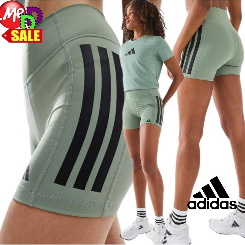 Adidas - ใหม่ กางเกงเทรนนื่งรัดรูปเอวสูง Adidas Optime High-rise Short JJ3526 JG6144 JN4583 JP2476 J