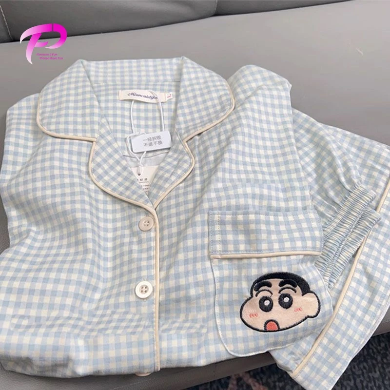 【ส่งจากไทย】เสื้อนอนการ์ตูนแขนสีน เปิดหน้าติดกระดุม สาวๆ นุ่มละมุน ใส่สบายไม่ร้อน ใส่แล้วน่ารักฟรุ้งฟริ้ง