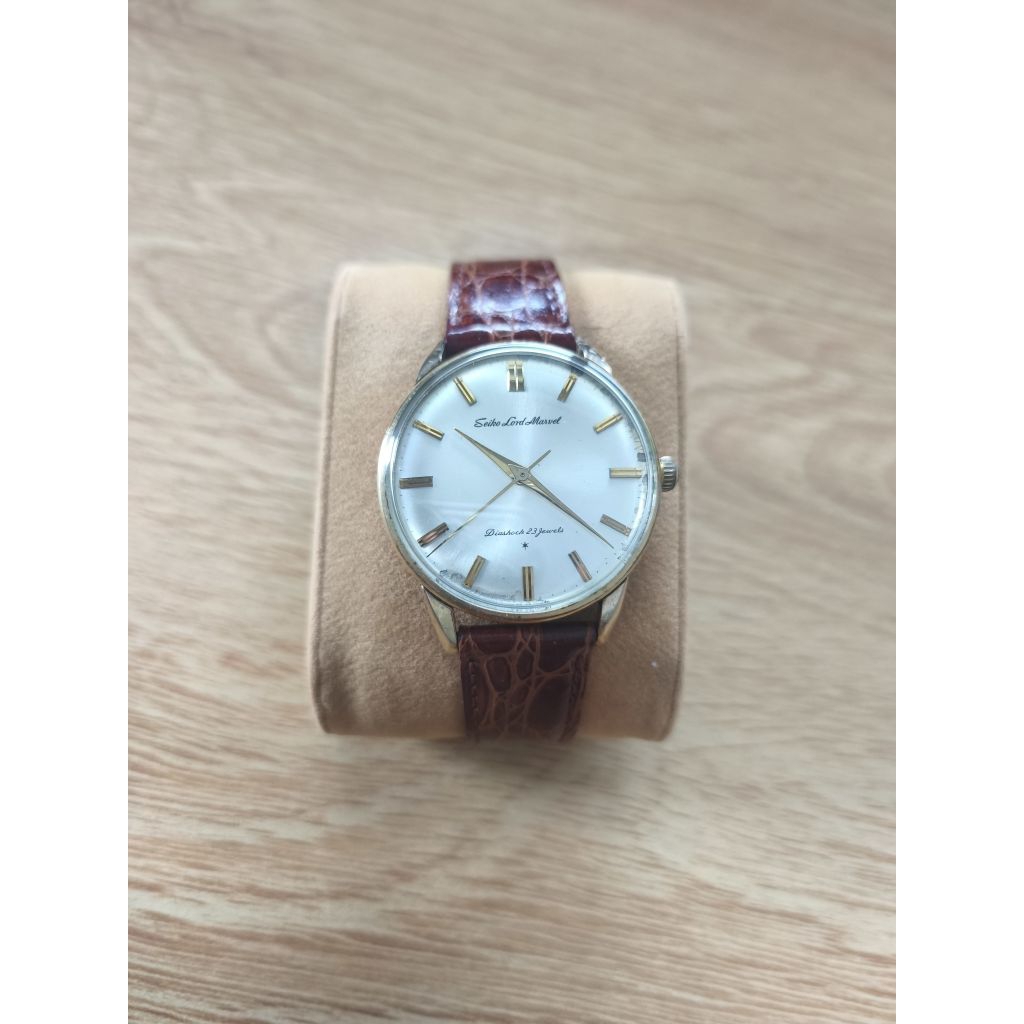 Mens Seiko Lord Marvel hi beat cocktail watch gold dial 38mm