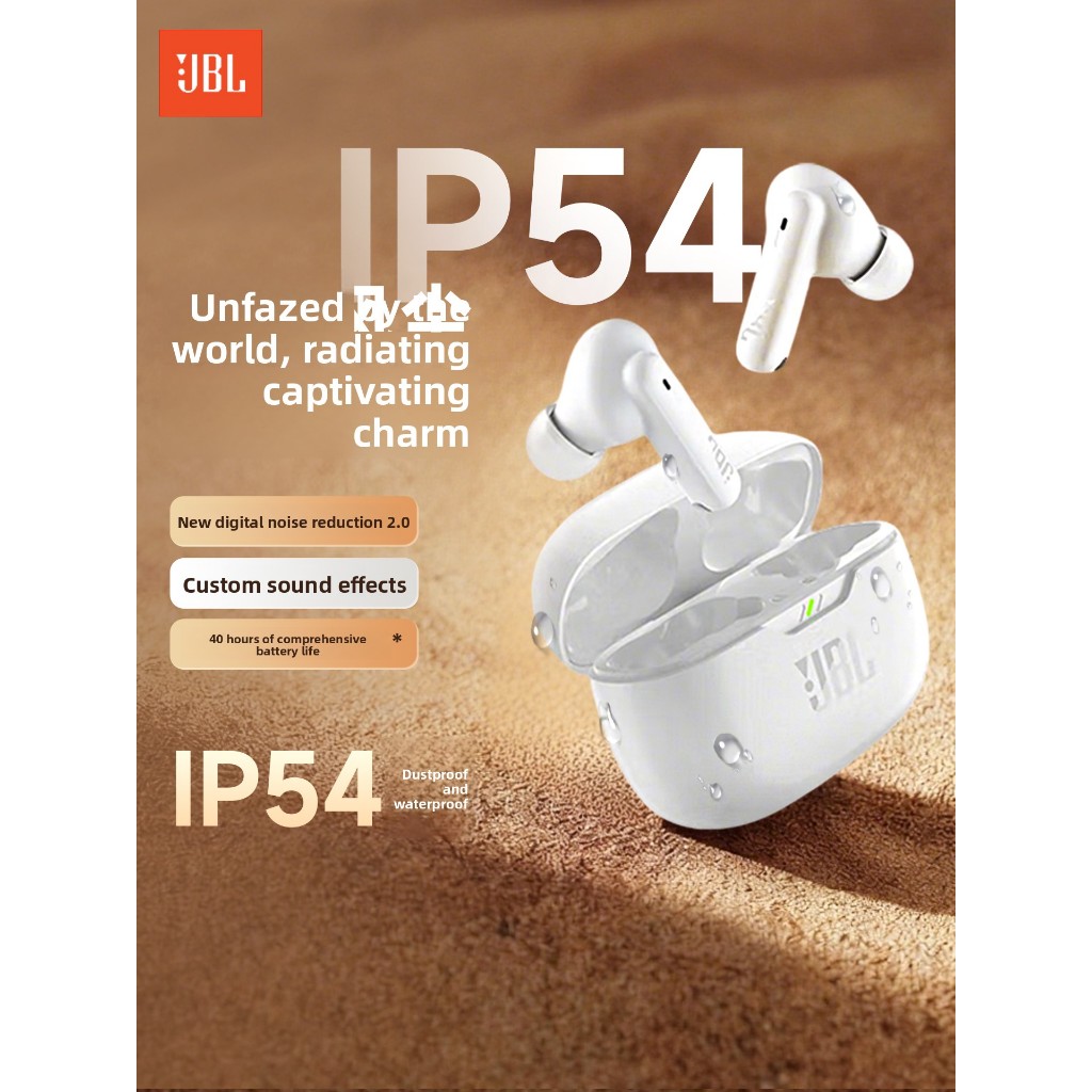 JBL Wireless Bluetooth Headphones WAVE BEAM2 In-ear Active Noise-cancelling music sports call sports