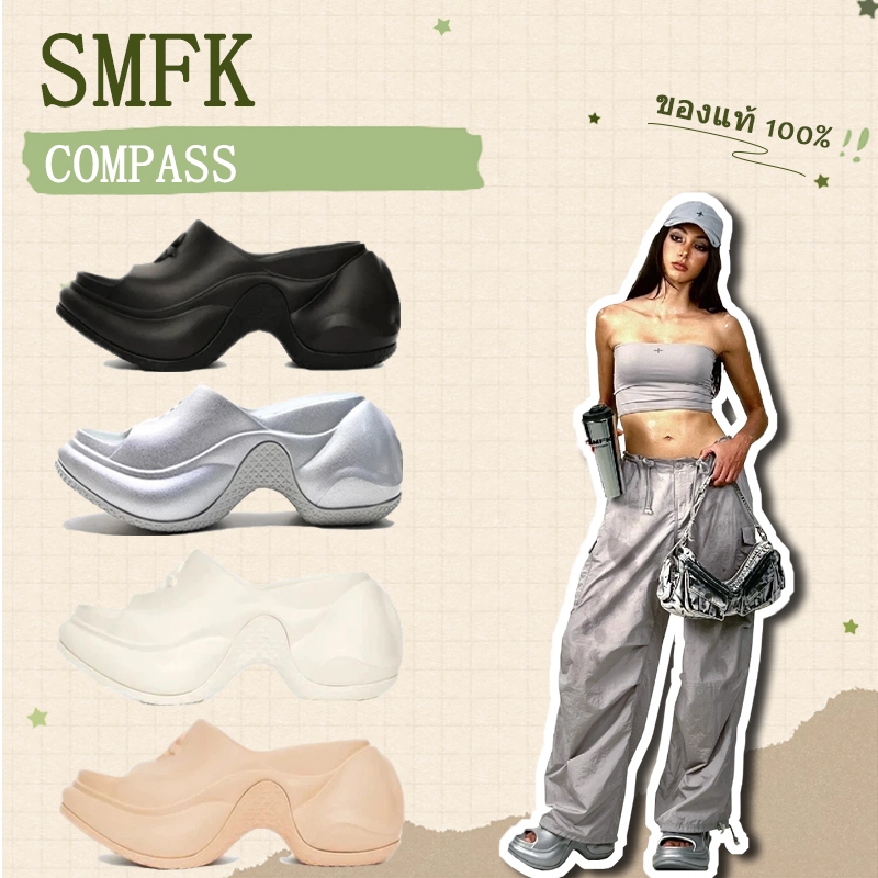 🌸 พรีออเดอร์🇰🇷 🌸 รองเท้า รองเท้าแตะ SMFK  COMPASS ส้นสูง รองเท้าแฟชั่น รองเท้าผู้หญิง