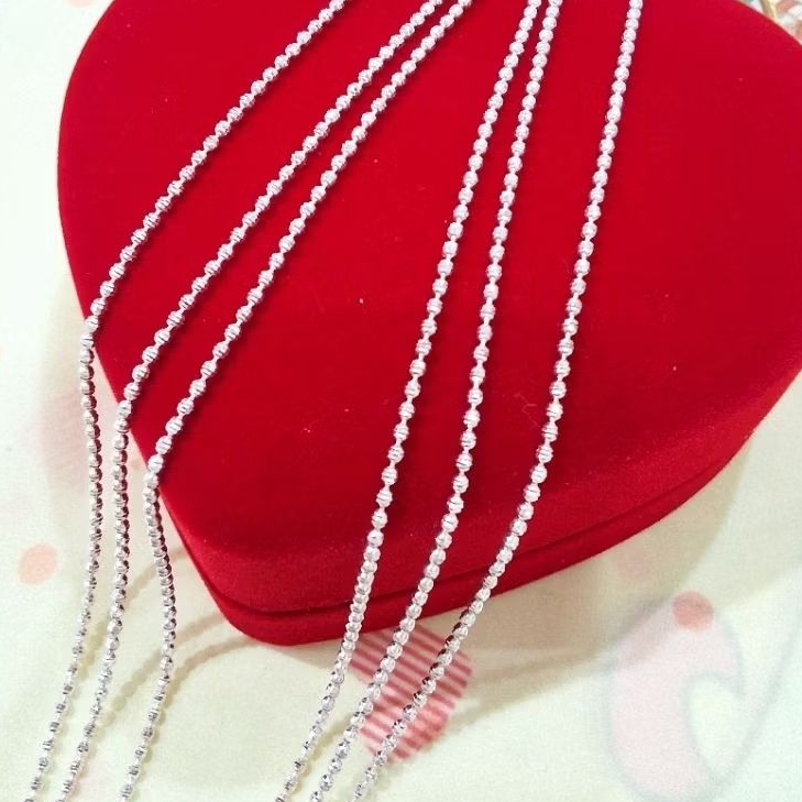 สร้อยเงินแท้ สร้อยเงินอิตาลี 925 บอลตัดลาย 18 นิ้ว