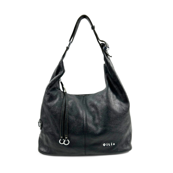 QILIN Genuine Leather Shoulder Bag (Black)