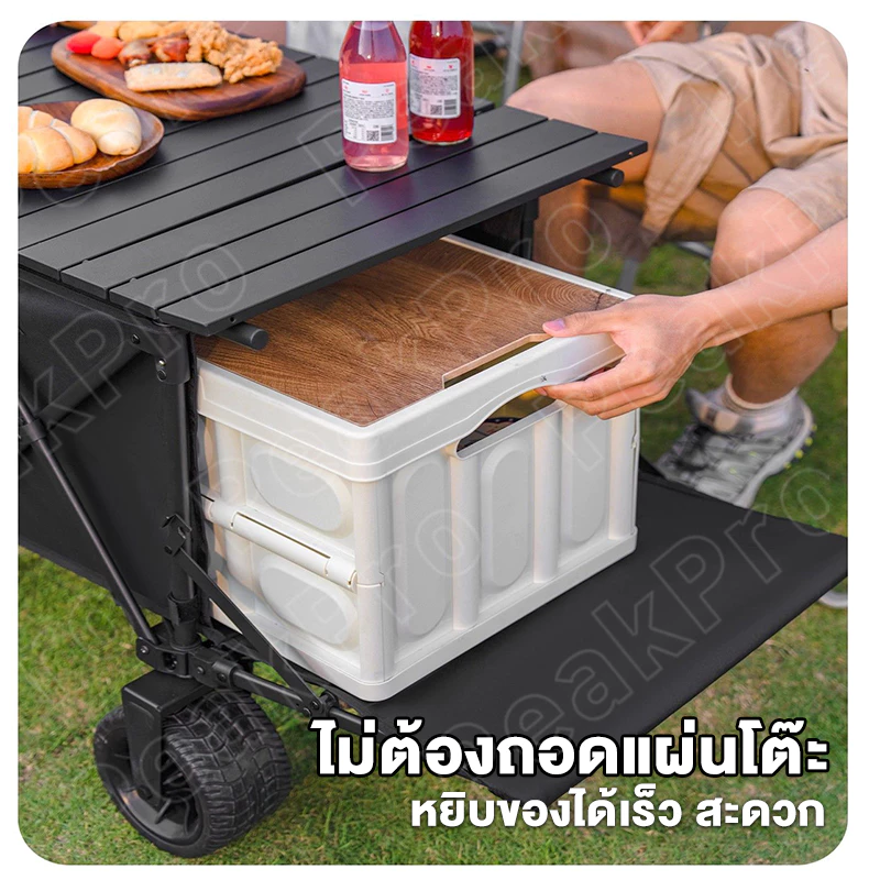 รถเข็นแคมป์ปิ้ง รถเข็นแข็งแรง รถเข็นพับ ลูกปืนยางตัน รับน้ําหนักได้ถึง300KG พร้อม ล็อค.10 นิ้ว thumbnail 5