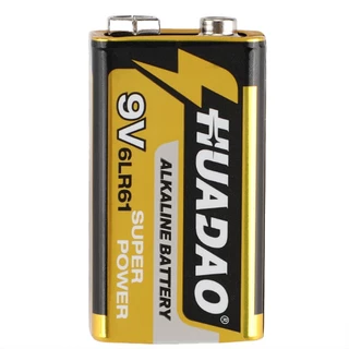 ถ่าน ขนาด 9V ปลอดสารตะกั่ว ปลอดภัย 0.00% MECURY CADMIUM HUADAO 9V (1ก้อน สีเขียว)