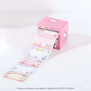 สติ๊กเกอร์น่ารัก เขียนชื่อ ติดได้เลย ลายคิตตี้ Label ใช้ติดสมุด กล่อง ของใช้ Roll Sticky Notes Kitty