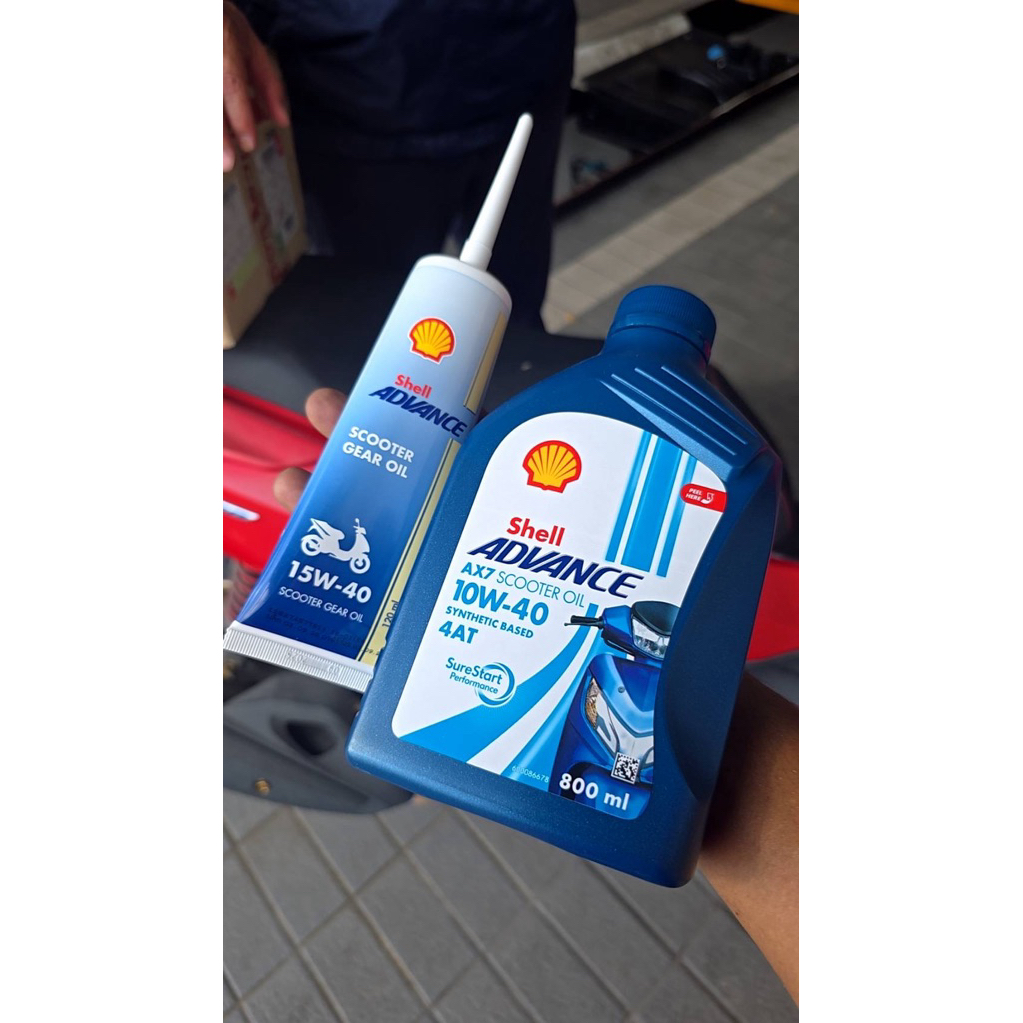 Shell ADVANCE Ax7 10w-40 +GEAR oil เฟืองท้าย ออโต้ จักรยานยนต์ ขนาด0.8mlพร้อมส่ง
