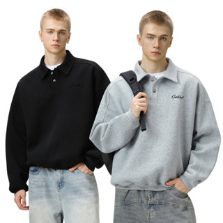 เสื้อสเวตเชิ้ตโปโลสีพื้น Premium POLO SWEATSHIRT