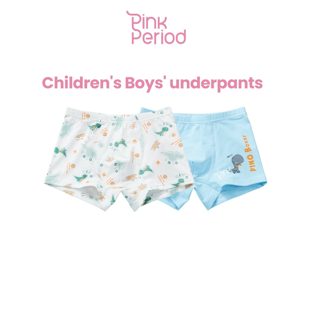 Pink Period ผ้าฝ้ายแท้100% กางเกงในเด็กหญิง การ์ตูนชุดชั้นในเด็ก ลายการ์ตูน Boy/Children