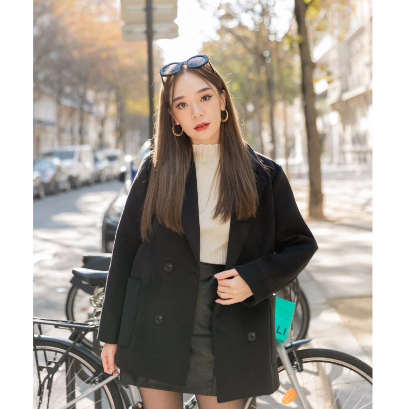 Autumn woolcoat เสื้อโค้ทผ้าวูล งานดีมาก ทรงเบสิคที่ต้องมี :)