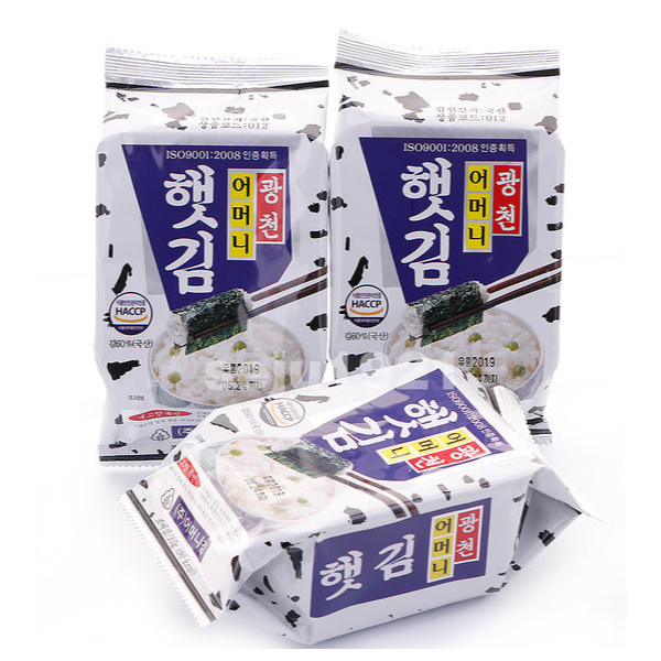 광천 어머니 햇김 4g x 9 แพ็ค / Kwangcheon Mother’s Roasted Seaweed 4g x 9ea / 광천 어머니 햇김 4g x 9개