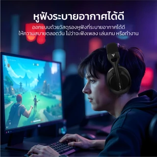 FANTECH หูฟัง หูฟังไร้สาย หูฟังเกมมิ่ง เสียงคมชัด ไมค์ตัดเสียงรบกวน Gaming Headset รุ่น WHG04