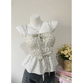 ส.90 สายเดี่ยวลายดอกน่ารักๆ งานมี 2 ไซส์ #เสื้อเที่ยว #ลายดอ…