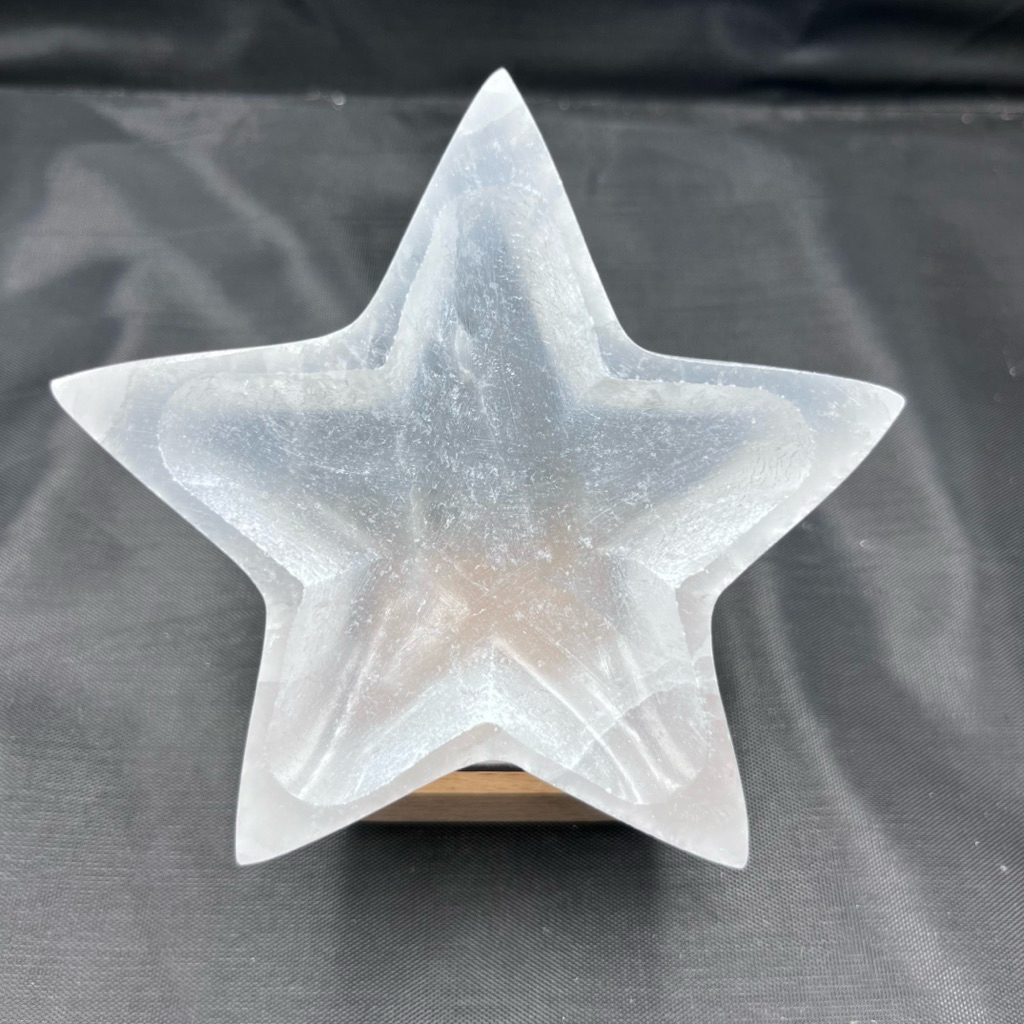Selenite Star Bowl | ชามหินเซเลไนต์รูปดาว สำหรับวางหิน เครื่องประดับ เสริมพลังและความสงบ