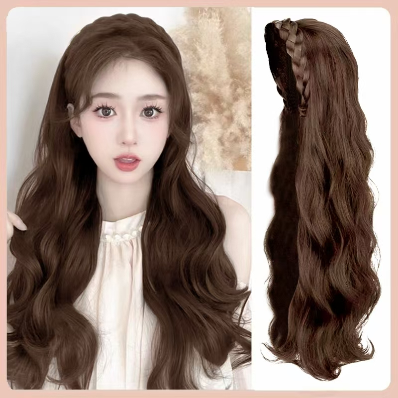 【COD&Spot goods】ผมมวยยาวสไตล์เกาหลี วิกผมครึ่งหัวแบบมวยปลา วิกผมผู้หญิงแฟชั่น สายรัดผมม้วนสไตล์แฟชั่น วิกผมใส่สบาย