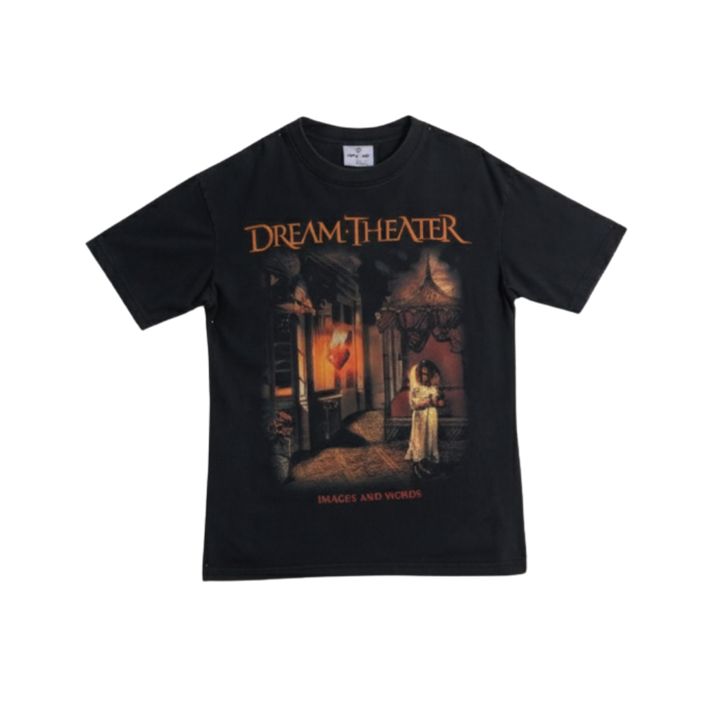 Rocket Lab  DREAM THEATER สีดำ เสื้อยืดสีดำ ผ้าคอตตอนพรีเมี่ยม USA สกรีนแบบ DTG งานละเอียดคุณภาพคมชัด ROC077