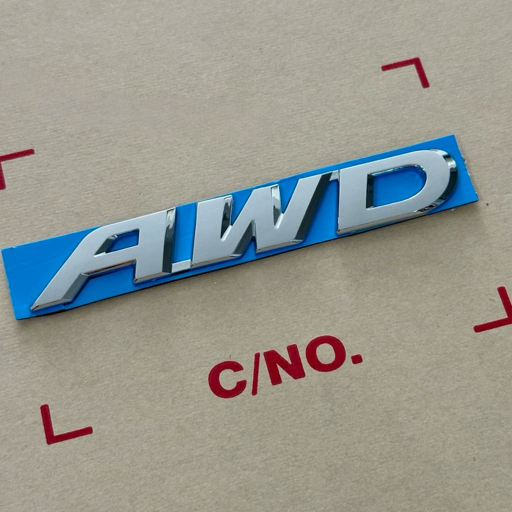 โลโก้ AWD Crv สีโครเมี่ยม ขนาด 15x2.5cm