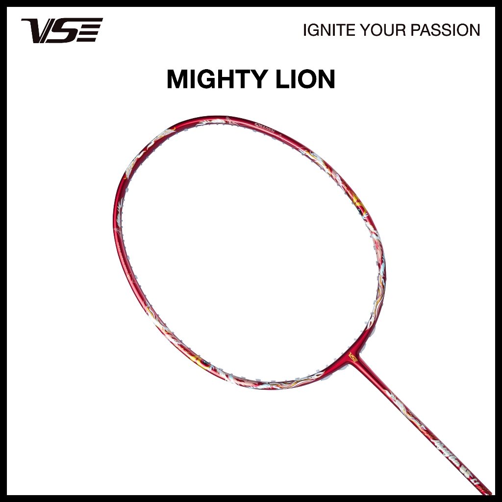 VS ไม้แบดมินตัน รุ่น Mighty Lion แถมกริปคละสี+เอ็น+ซอง *ขึ้นเอ็น กรุณากดที่ตัวเลือกขึ้นเอ็นเท่านั้น*