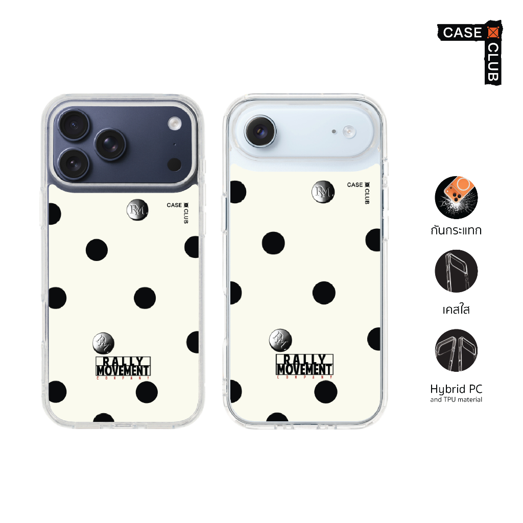 CaseClub เคสไอโฟน เคสโทรศัพท์ เคสใส ลาย Rally RM Dot ลายจุด RM สำหรับ iPhone ไอโฟน / Samsung ซัมซูง