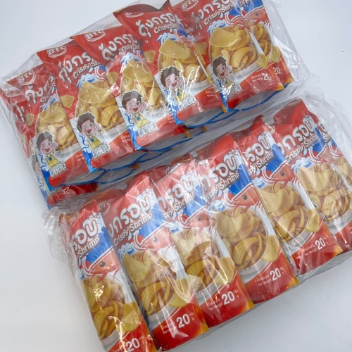 [ยกแพ็ค - 12 ซอง] ขนมกรุบกรอบ BTC BRIGHTCRISP กุ้งกรอบ-รสกุ้ง มันกรอบ-รสมะเขือเทศ ขนาด 20 g