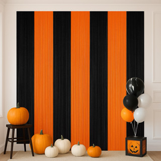 พร้อมส่ง ผ้าม่านจัดฮาโลวีน แบคดรอปแยกผืน 1 ผืน เย็บสำเร็จ