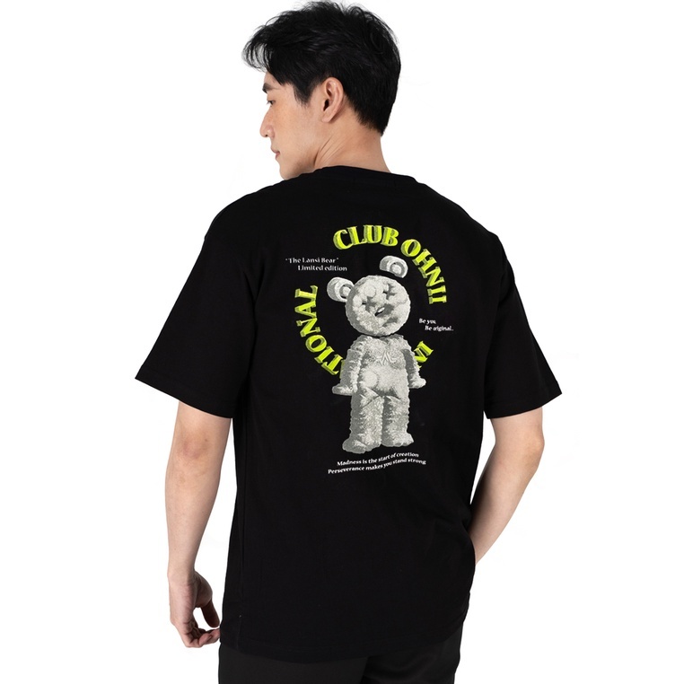 เสื้อยืดคอกลมผ้าคอตตอนเจอร์ซีย์ลาย Comet Pit Bear 3D โอเวอร์ไซส์