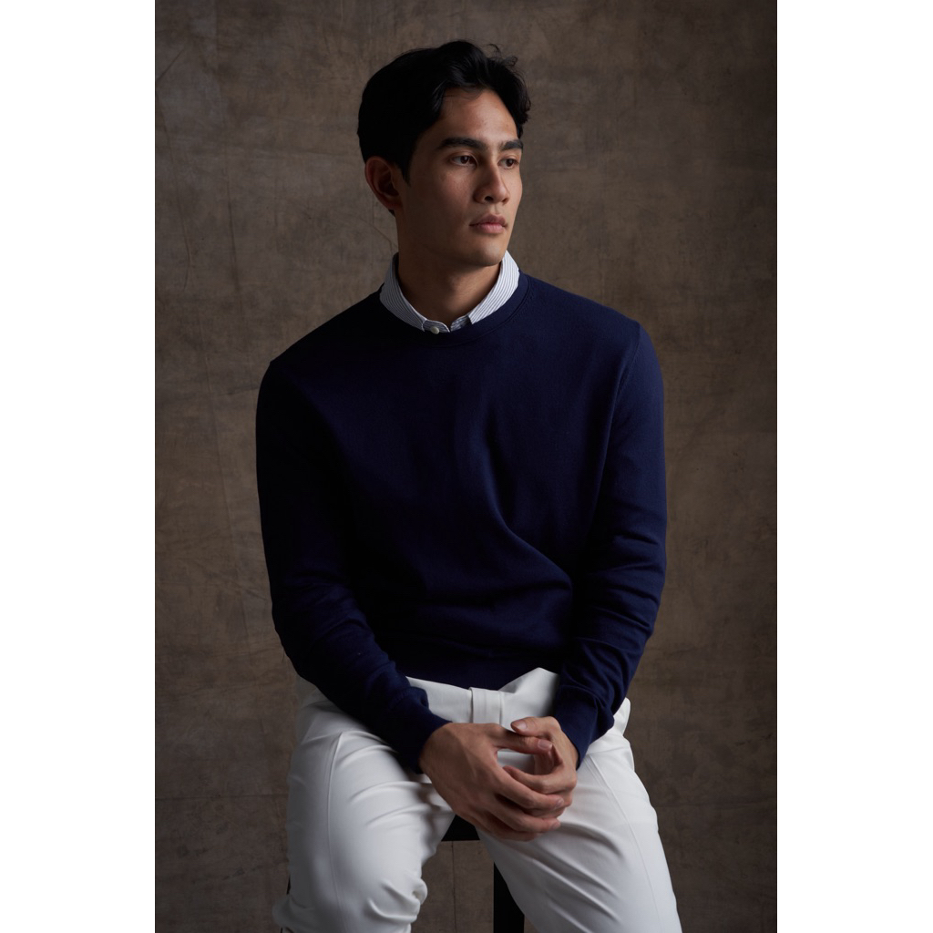 [Code20%ทักแชท]The Finery – The Heritage Sweater เสื้อไหมพรหม 3 สี พร้อม Elbow Patch หนังกลับ (Suede) | ผ้า Premium Knit