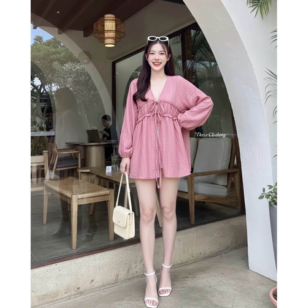 –  Pastella top เสื้อทรงปล่อยผูกหน้า ราคา ถูกที่สุด ดีลบีเคเค แกลเลอรีภาพที่ 5