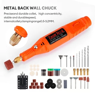 TASKTOOL เครื่องเจียร์ mini ปรับความเร็วได้ อุปกรณ์เสริม 25/155 ชิ้น เครื่องเจียร์ไฟฟ้า เครื่องเจียร์