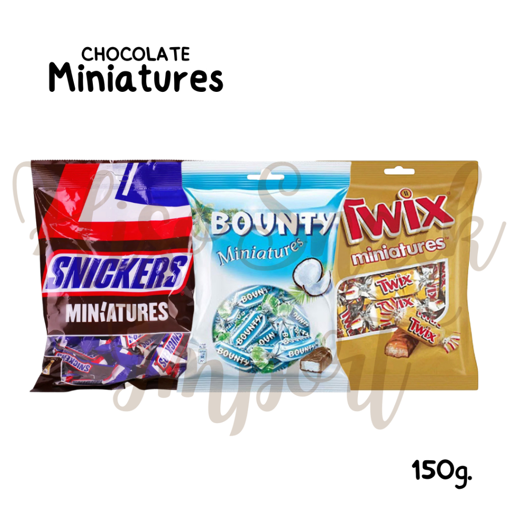 Chocolate Miniatures (bounty / twix / snickers) จากเนเธอร์แลนด์ มีประมาณ 14 ชิ้น นํ้าหนัก 150 กรัม