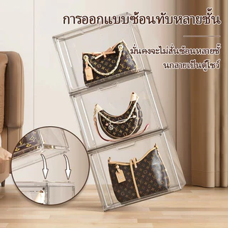 XR ประตูแม่เหล็ก ตู้โชว์กล่องแสดงโปร่งใสหรูหรากล่องเก็บของวางซ้อนกันได้ตู้เก็บของกล่องโชว์กระเป๋า คุณภาพสูง โปร่งใสสูง