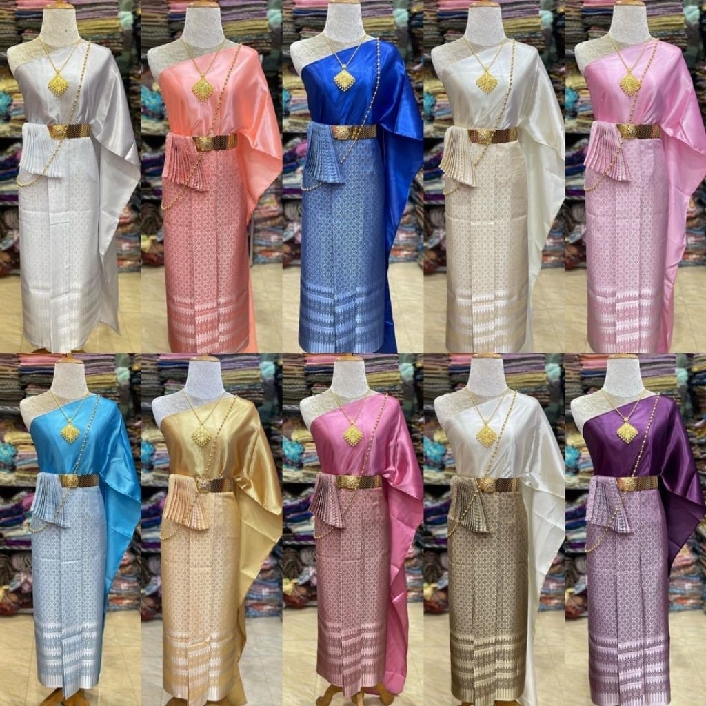 ผ้าถุงชายภัทรผ้านิ่ม+สไบเรียบสีสวยๆ
