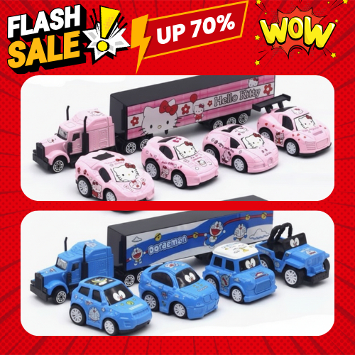 🔥🚙โมเดลรถเหล็กคิตตี้ โดเรม่อน สีหวานน่ารักๆ เซ็ท5 คัน น่ารักสุดๆ Hello #Kitty Car / #Doraemon Car