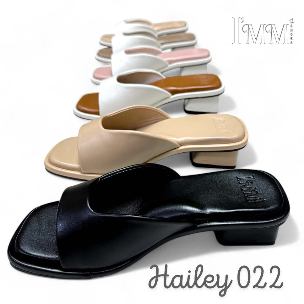 *ร้านสำรอง* I'mm Shoes 2 รุ่น Hailey 022 รองเท้าสูงส้นเหลี่ยม ดีไซน์หน้าตัดเหลี่ยม