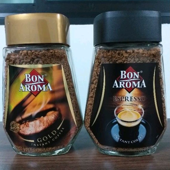 Bon aroma  บอน อโรมา เอสเปรสโซ่ & โกลด์ กาแฟสำเร็จรูปชนิดฟรีซดราย แพ็คคู่ ปริมาณ100กรัม×2ขวด