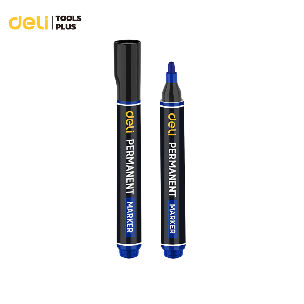 Deli ปากกาเคมี มาร์คเกอร์ ปากกาเขียนพลาสติก 1.8 มม  แห้งเร็ว กันน้ำ เขียนลื่น Permanent Marker