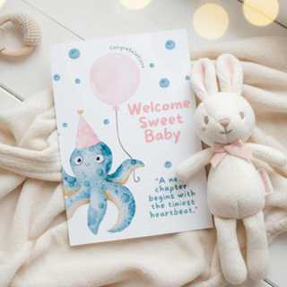 การ์ดต้อนรับเด็กแรกเกิดน่ารักๆ การ์ดแผ่นแรก... ที่จะอยู่ในคว…