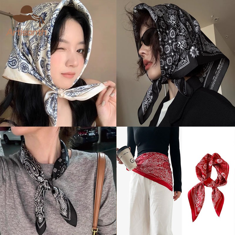 ส่งเร็ว💥ผ้าพันคอลายดอกสไตล์วินเทจฝรั่งเศส ผ้ามัสลินบางเบาสวมใส่สบาย 3in1 เอนกประสงค์ แฟชั่นสไตล์แคชวล